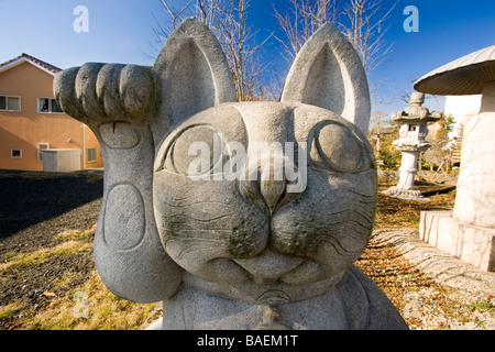 lucky cat - mount Fujiyama area Stock Photo