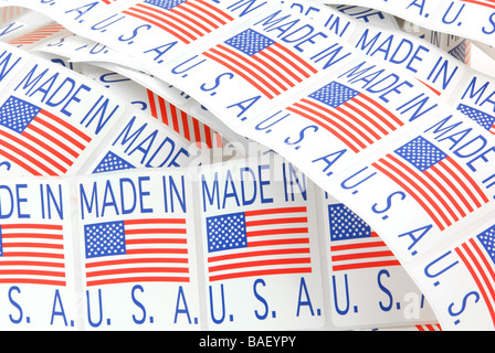 Made in USA stickers Stock Photo