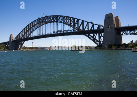 Sydney Harbour Bridge viewed from Kirribilli, North Shore Stock Photo