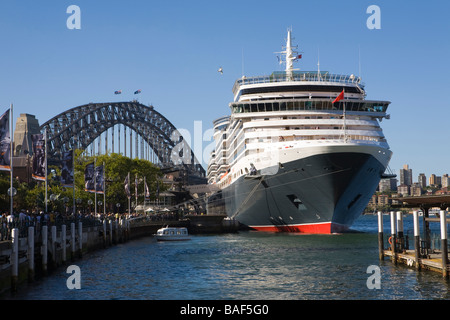 Queen Victoria cruise ship at Overseas Passenger Terminal, circular Quay, Sydney, New South Wales, Australia Stock Photo