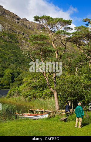 Kylemore Abbey and Lake Connemara County Galway Ireland Stock Photo