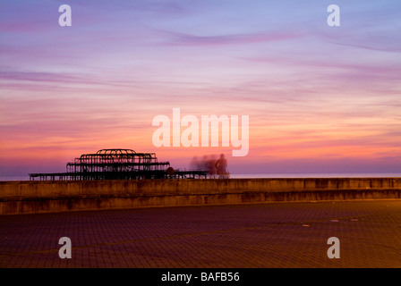 Brighton and Hove Street Scenes at night Stock Photo