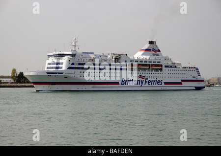 RORO ferry The Normandie of Brittany Ferries company on Portsmouth Harbour England UK Stock Photo