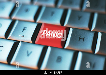 Panic Button on a Computer KeyBoard Stock Photo