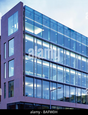 Office Building Henry St, Limerick, Ireland, Carmody Groarke, Office building henry st twilight exterior view. Stock Photo