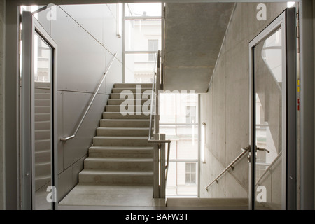 Academia of Fine Arts, Munich, Germany, Coop Himmelb(l)au, Academia of fine arts fire escape. Stock Photo