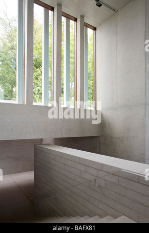 Literature Museum De Modern, Stuttgart, Germany, David Chipperfield, Literature museum de modern portrait of the stairs and Stock Photo