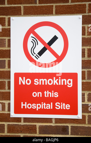 No smoking sign at an English Hospital Stock Photo