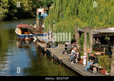 berlin germany alamy kreuzberg landwehrkanal terrace cafe district along