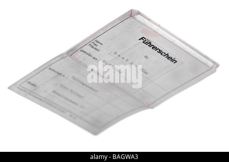 Old grey german Führerschein (driving license) Stock Photo