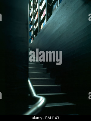 Koenig Book Shop, London, United Kingdom, David Chipperfield, Koenig book shop stair detail. Stock Photo