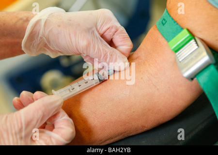 having a blood test Stock Photo