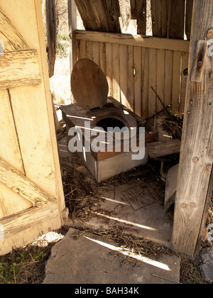 Old Outside Toilet Arizona Stock Photo