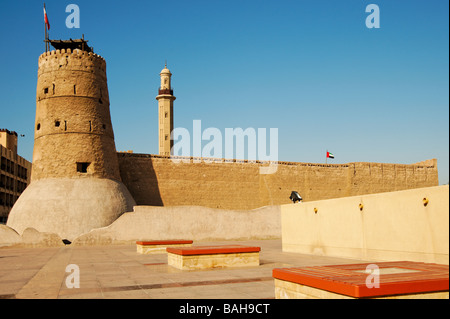 The Old Fort in Bur Dubai which now hosts Dubai Museum. Stock Photo