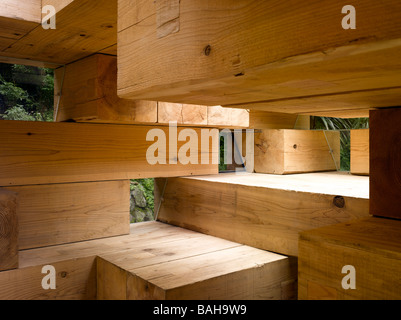 Final Wooden House, Kumamoto, Japan, Sou Fujimoto Architects, Final wooden house interior views. Stock Photo