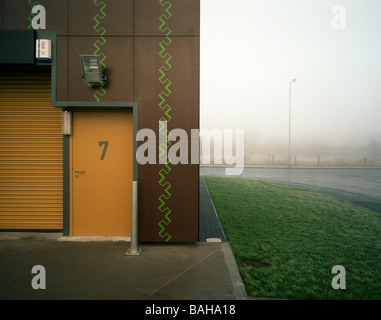 Jks Workshop, Clydebank, United Kingdom, Gordon Murray and Alan Dunlop Architects, Jks workshop door. Stock Photo