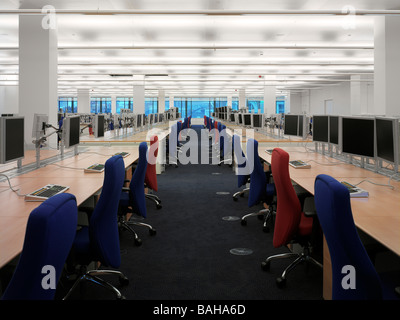 Bishopsgate, London, United Kingdom, Gensler, Bishopsgate general office view between desks. Stock Photo