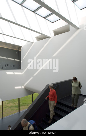 Nebra Ark, Wangen, Germany, Holzer Kobler Architekturen, Nebra ark stairs and atrium. Stock Photo