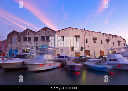 Sunset at The Careenage in Bridgetown harbor, Barbados, 'West Indies' Stock Photo