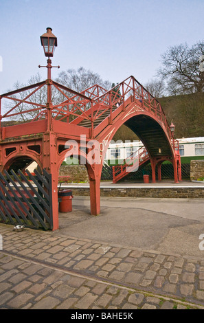 Passenger bridge Goathland Station, North Yorkshire Moors Railway Stock Photo