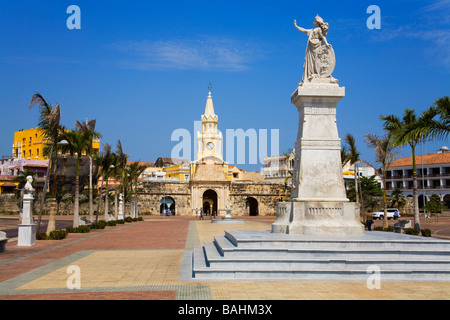 Cartagena City, Bolivar, Colombia, Central America; The Clock Tower, Old Walled City District Stock Photo