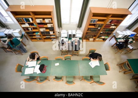 students in a school library upper view Stock Photo
