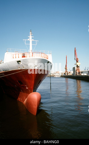 April 24, 2009 - Sietas built and Foroohari owned container ship Confianza in the German port of Hamburg. Stock Photo