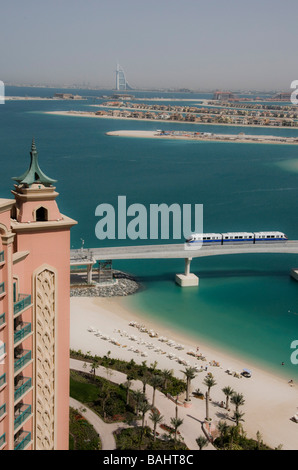 Monorail train leading to the luxurious Atlantis resort Dubai Stock ...