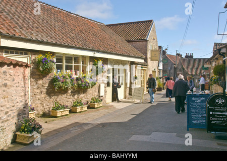 A pedestrian only street in Helmsley, North Yorkshire, UK Stock Photo