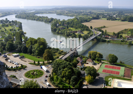 Barge on River Seine at Les Andelys France Stock Photo