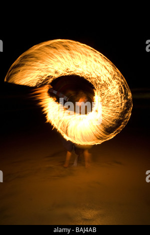 Fire dancer Stock Photo