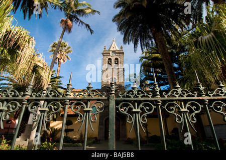 Fence before a church in La Laguna Teneriffa Canary islands Spain Stock Photo