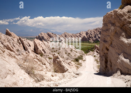 The desert landscape of Salta Province, between Cafayate and Molinos Stock Photo