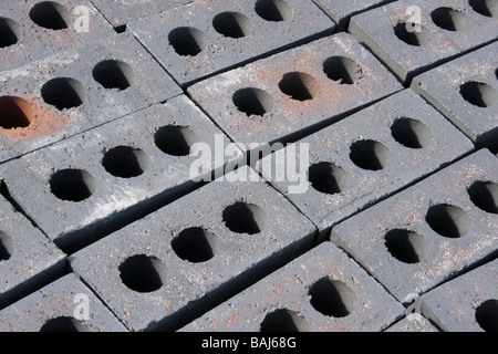 A pile of building bricks  on a construction site. Stock Photo