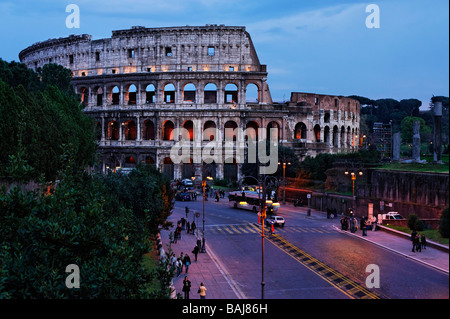 Evening view of the Colosseum in  Rome