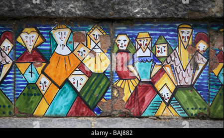 Decorated step of Santa Maria del Monte Staircase, Caltagirone, Sicily, Italy Stock Photo
