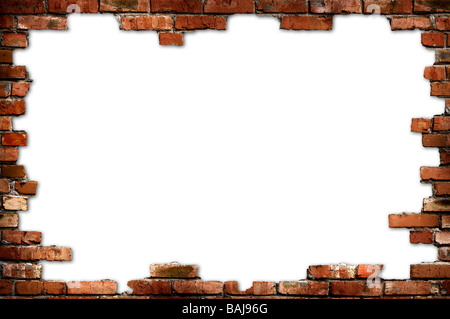 Grungy red brick frame Stock Photo