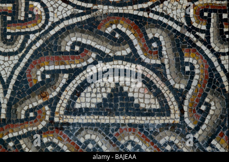 detail of a Roman mosaic in a Roman town house in Dorchester Stock Photo