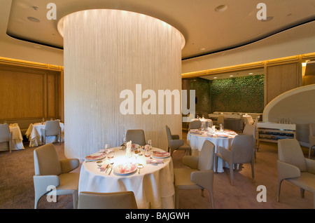 Alain Ducasse Restaurant, London, United Kingdom, Patrick Jouin, Alain ducasse restaurant main interior showing fiber optic Stock Photo