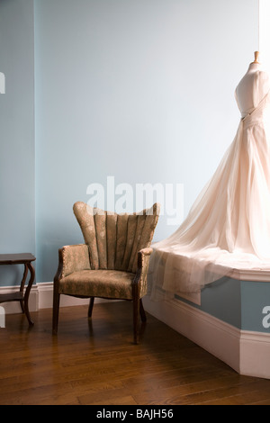 Mannequin with wedding dress in bridal shop Stock Photo