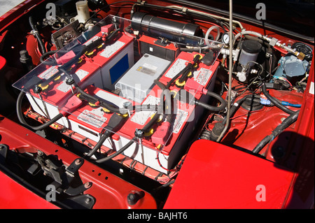 Close up of battery in plug-in hybrid car Stock Photo