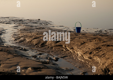 Bucket Left Plastic beach bucket forgotten on the beach Stock Photo - Alamy