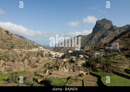 The town of Vallehermoso La Gomera Canary islands Spain Stock Photo