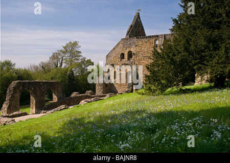 The Norman Battle Abbey at the site of the Battle of Hastings in England. Stock Photo