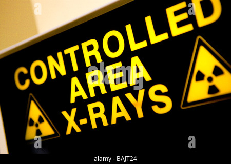 X ray sign controlled area Stock Photo