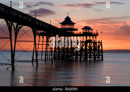 Clevedon Pier, North Somerset at sunset Stock Photo