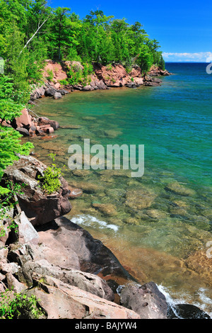 The shoreline of Big Bay State Park on Madeline Island, Apostle Islands, Wisconsin, USA. Stock Photo