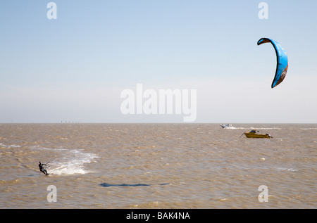 Kite surfing at Clacton in Essex, England, UK. Stock Photo