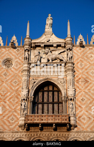 Architectural detail of St Marks Basilica, Basilica di San Marco Venice Italy square Stock Photo
