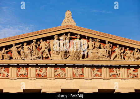 Detail on the Parthenon Replica in Centennial Park, Nashville, Tennessee, USA Stock Photo